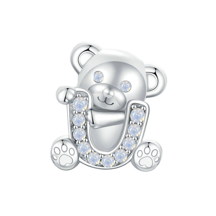 S925 Sterling Silver Valentine Day Cute Bear DIY Beads My Store