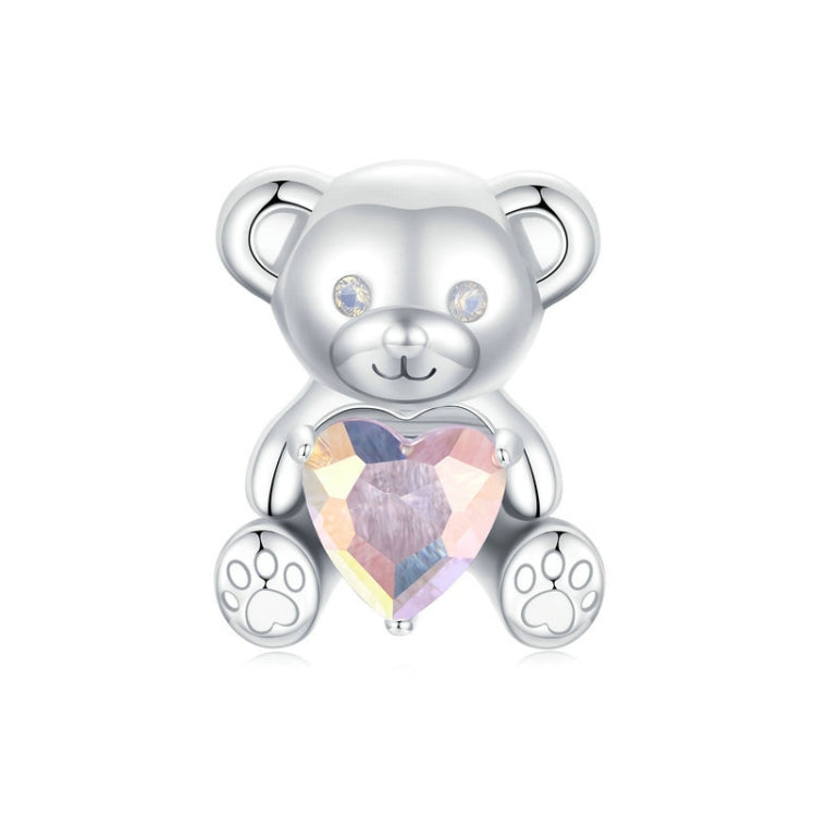 S925 Sterling Silver Valentine Day Cute Bear DIY Beads My Store