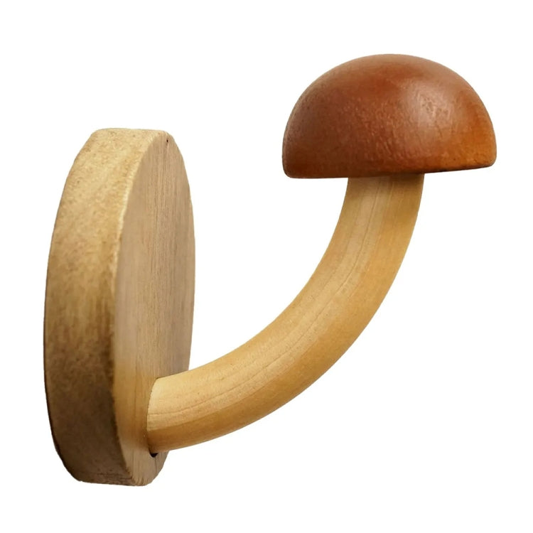 Wooden Mushroom Shape Punch-Free Coat Hook Home Decoration Storage Hook