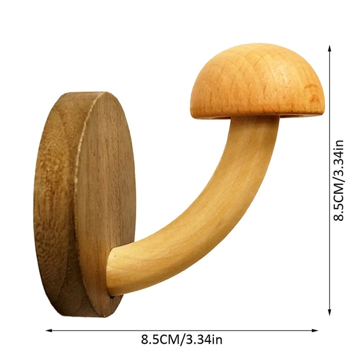 Wooden Mushroom Shape Punch-Free Coat Hook Home Decoration Storage Hook