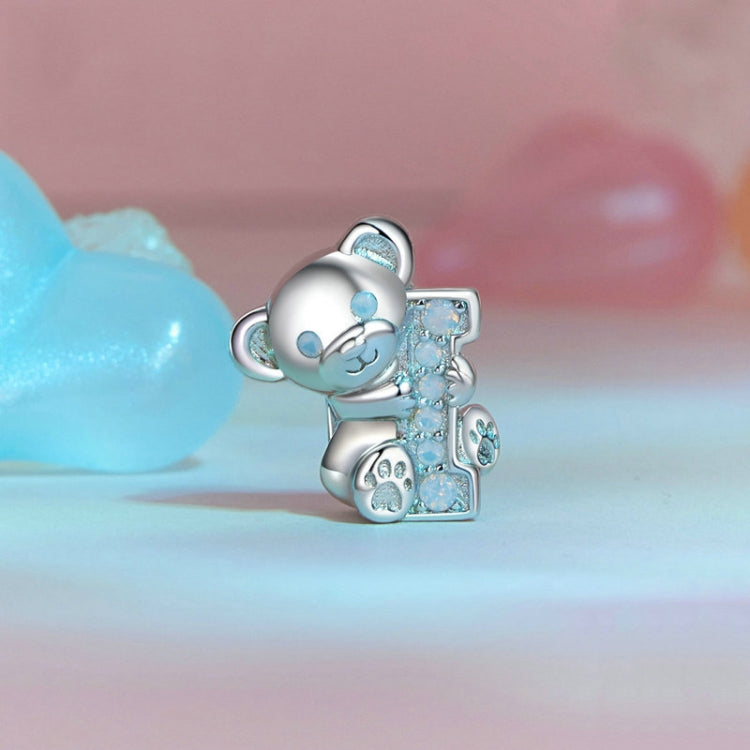 S925 Sterling Silver Valentine Day Cute Bear Beaded DIY Jewelry