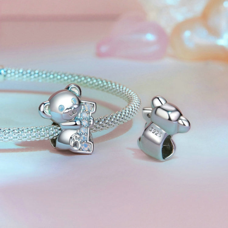 S925 Sterling Silver Valentine Day Cute Bear Beaded DIY Jewelry