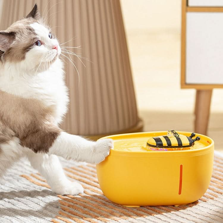 2L Bee Pet Water Dispenser Cats Intelligent Circulating Filtered Water Dryer, Model: USB Direct Plug-Reluova