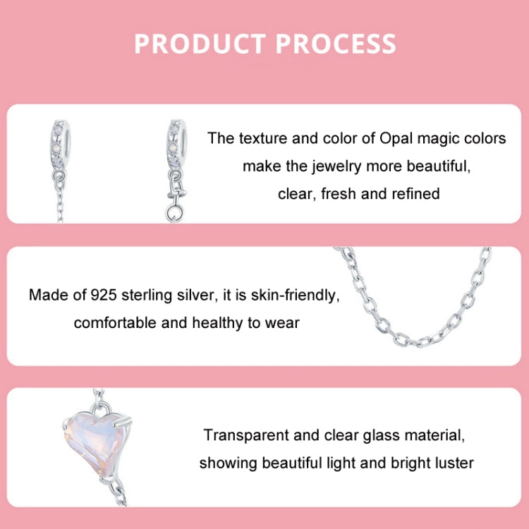 S925 Sterling Silver Valentine Day Love Safety Chain DIY Beading