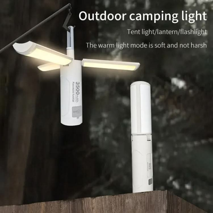 2000mAh M26 Foldable Handheld Lamp Portable Triple Leaf Hook Outdoor Flashlight Multi-Functional Camping Light-Reluova