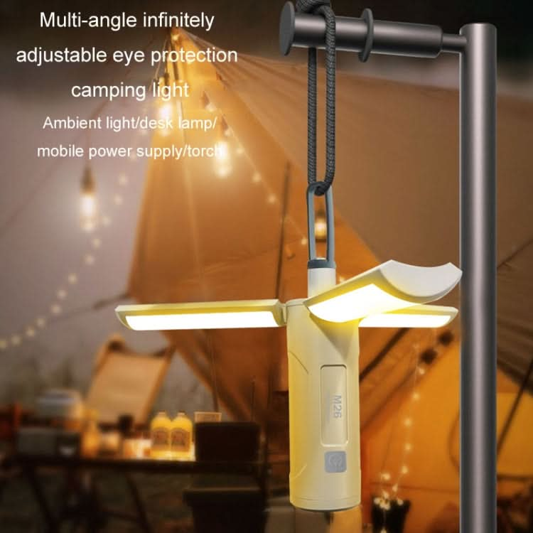 3500mAh M26 Foldable Handheld Lamp Portable Triple Leaf Hook Outdoor Flashlight Multi-Functional Camping Light-Reluova