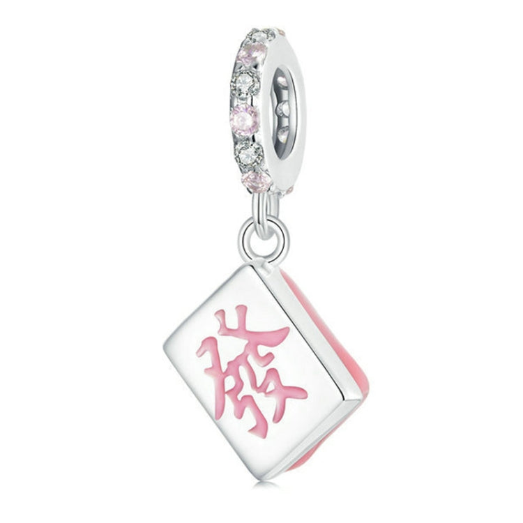 S925 Sterling Silver Lucky Fortune Mahjong DIY Pendant