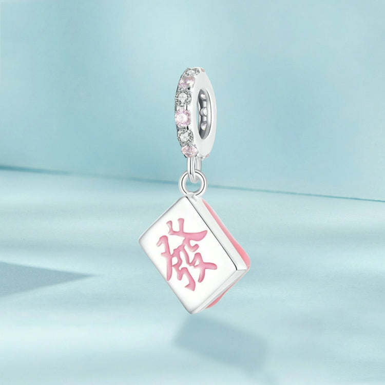 S925 Sterling Silver Lucky Fortune Mahjong DIY Pendant