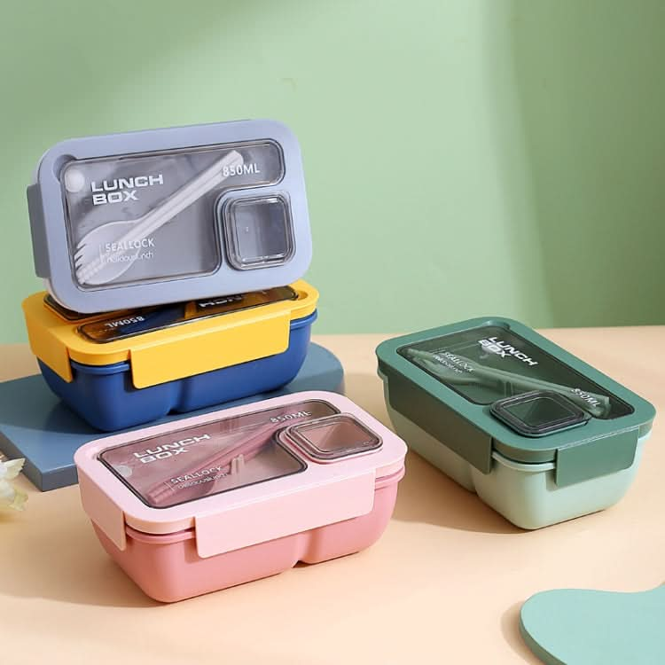 Rectangle Microwaveable Lunch Box Hermetic Bento Box with Spoon Chopsticks Reluova