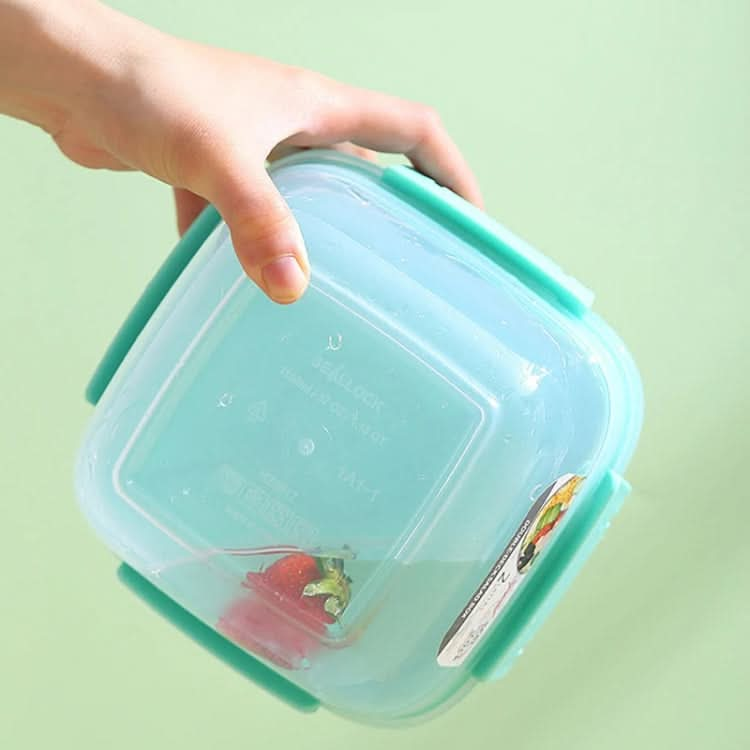 Microwaveable Double Layer Salad Container Picnic Lunch Box with Fork Spoon Reluova