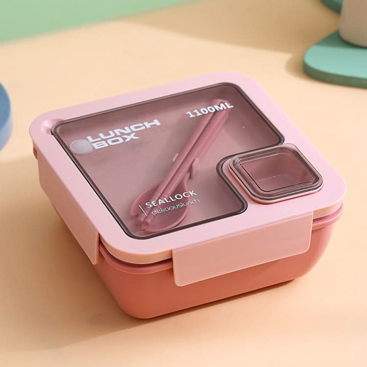 Square Microwaveable Lunch Box Hermetic Bento Box with Spoon Chopsticks Reluova