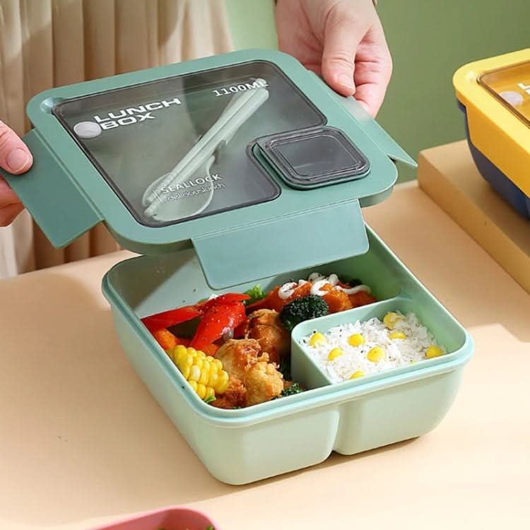 Square Microwaveable Lunch Box Hermetic Bento Box with Spoon Chopsticks Reluova