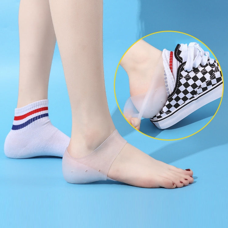 1pair Invisible Height Increasing Insole Silicone Sole Breathable Heel Pads-Reluova