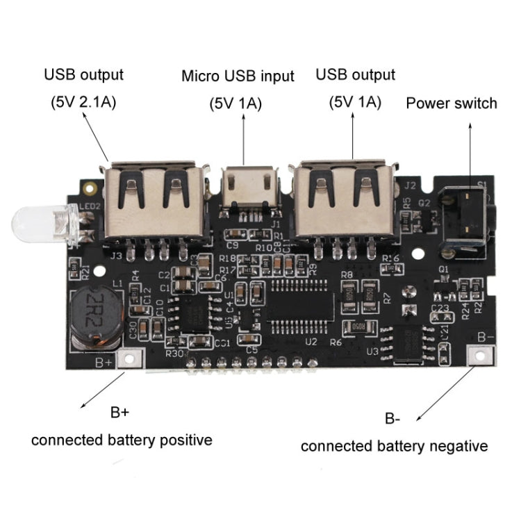 Dual USB18650 Battery Charger Module Mobile Power Boost DIY Li-Ion Battery Digital Display Charging Motherboard Reluova