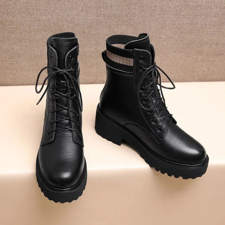 Women Fall And Winter Martin Boots England Style Thick Bottom Short Boots