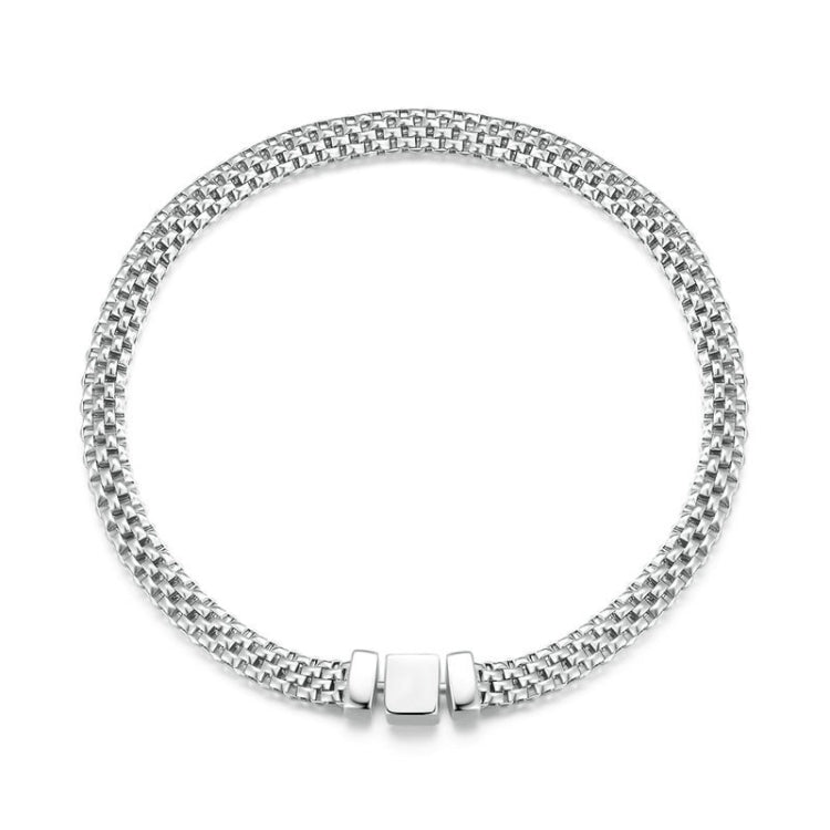 S925 Sterling Silver Platinum Plated Braided Basic Bracelet My Store