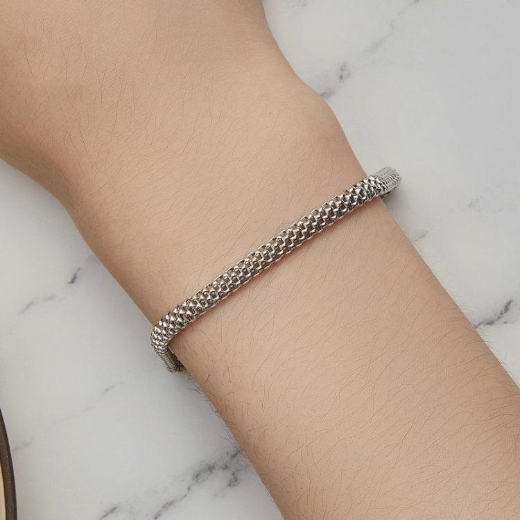 S925 Sterling Silver Platinum Plated Braided Basic Bracelet My Store