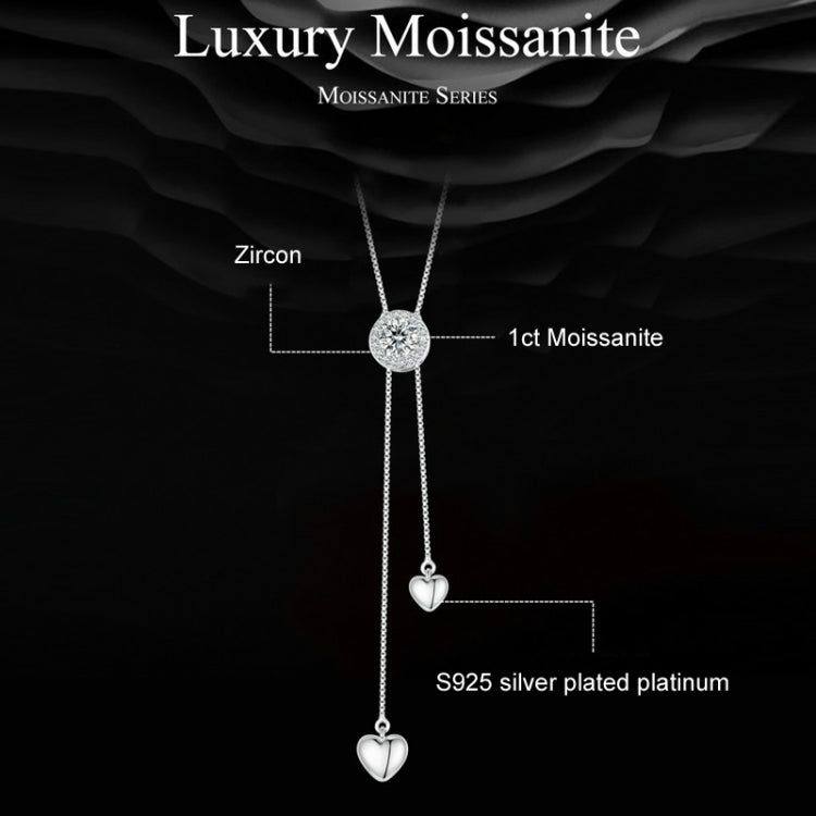 S925 Sterling Silver Sparkling Moissanous Tassel Love Necklace My Store