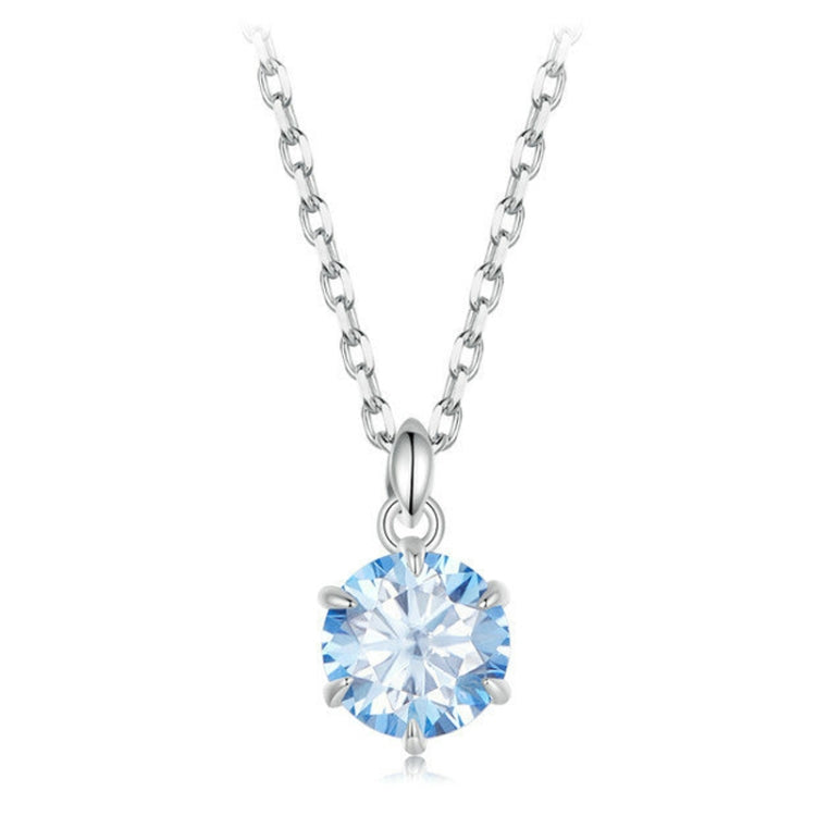 S925 Sterling Silver Platinum Plated Blue Moissanite Necklace My Store