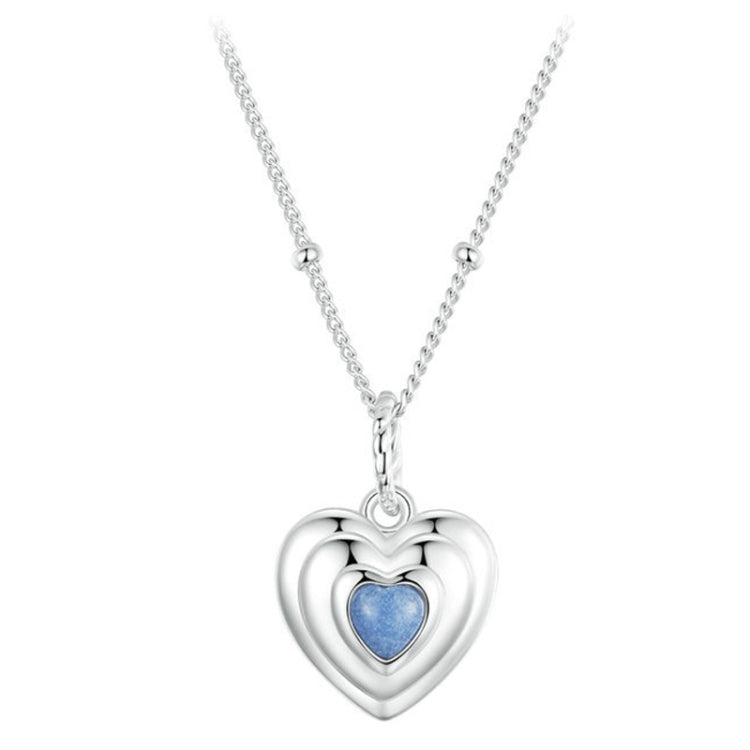 S925 Sterling Silver Platinum Plated Luminous Love Heart Necklace My Store