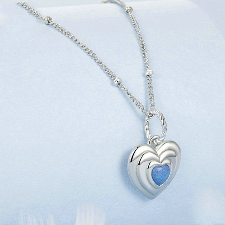 S925 Sterling Silver Platinum Plated Luminous Love Heart Necklace My Store