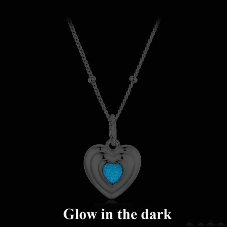 S925 Sterling Silver Platinum Plated Luminous Love Heart Necklace My Store