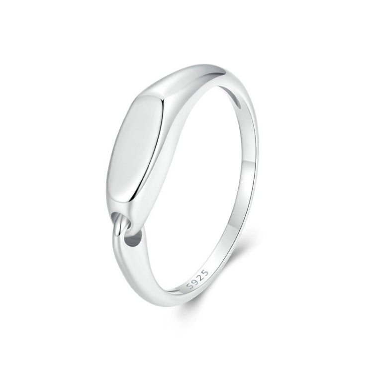 S925 Sterling Silver Platinum-Plated Interlocking Simple Ring My Store