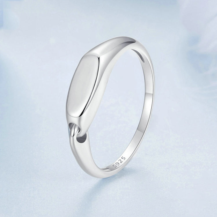 S925 Sterling Silver Platinum-Plated Interlocking Simple Ring My Store