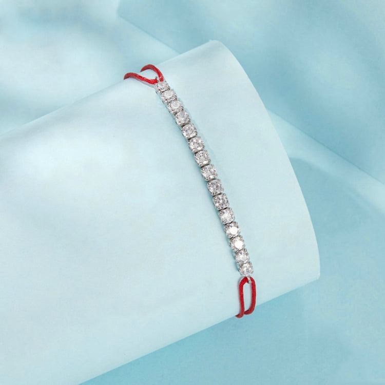 S925 Sterling Silver Zircon Lucky Braided Adjustable Bracelet My Store