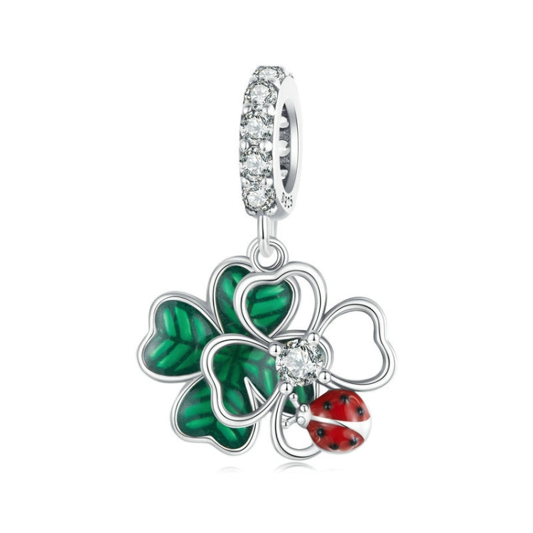 S925 Sterling Silver Lucky Four-leaf Clover Ladybug DIY Pendant My Store