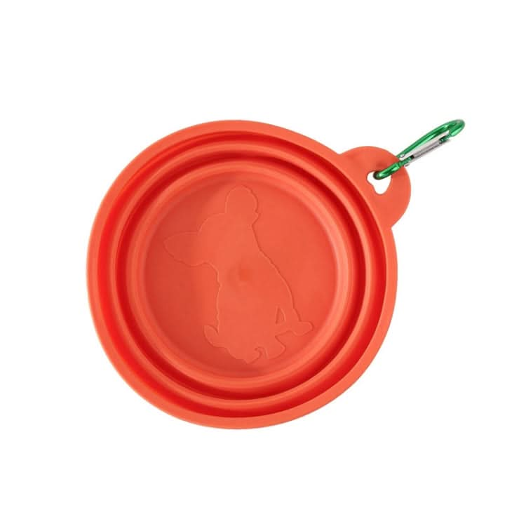 350ml Portable Pets Outdoor Folding Bowl Cats And Dogs Outdoor Retractable Drinking And Eating Pot(Orange Pink)-Reluova