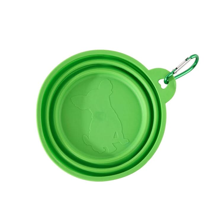 350ml Portable Pets Outdoor Folding Bowl Cats And Dogs Outdoor Retractable Drinking And Eating Pot(Green)-Reluova