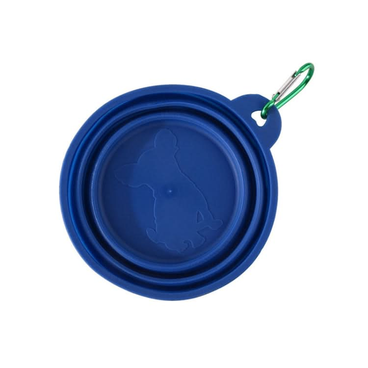 350ml Portable Pets Outdoor Folding Bowl Cats And Dogs Outdoor Retractable Drinking And Eating Pot(Blue)-Reluova