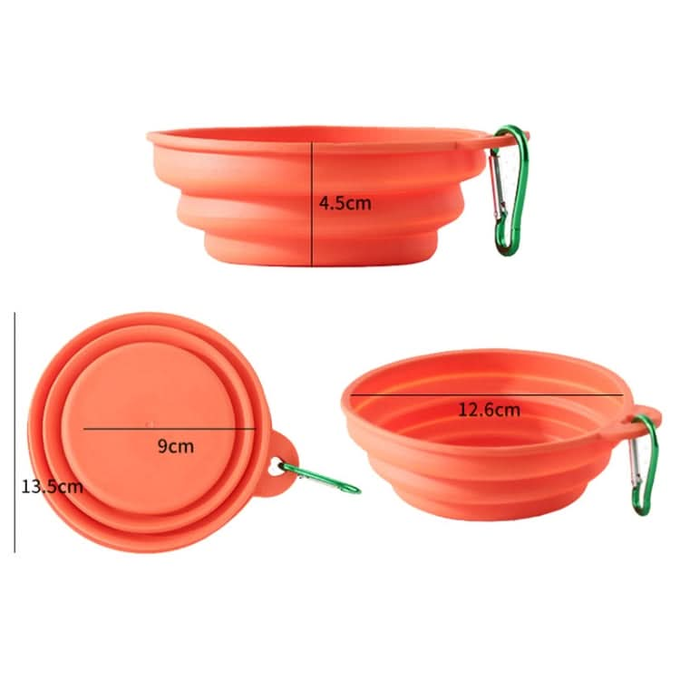 350ml Portable Pets Outdoor Folding Bowl Cats And Dogs Outdoor Retractable Drinking And Eating Pot(Green)-Reluova