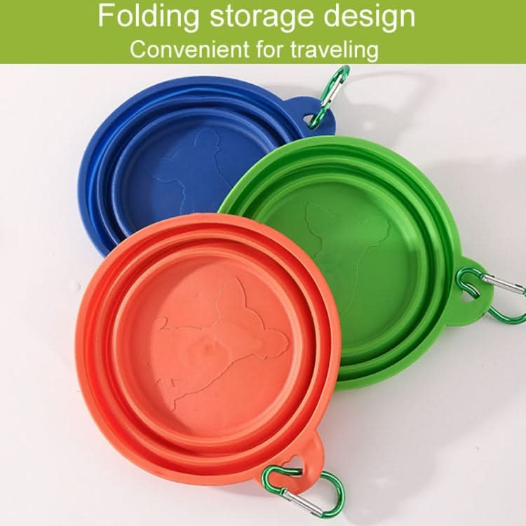 350ml Portable Pets Outdoor Folding Bowl Cats And Dogs Outdoor Retractable Drinking And Eating Pot(Green)-Reluova