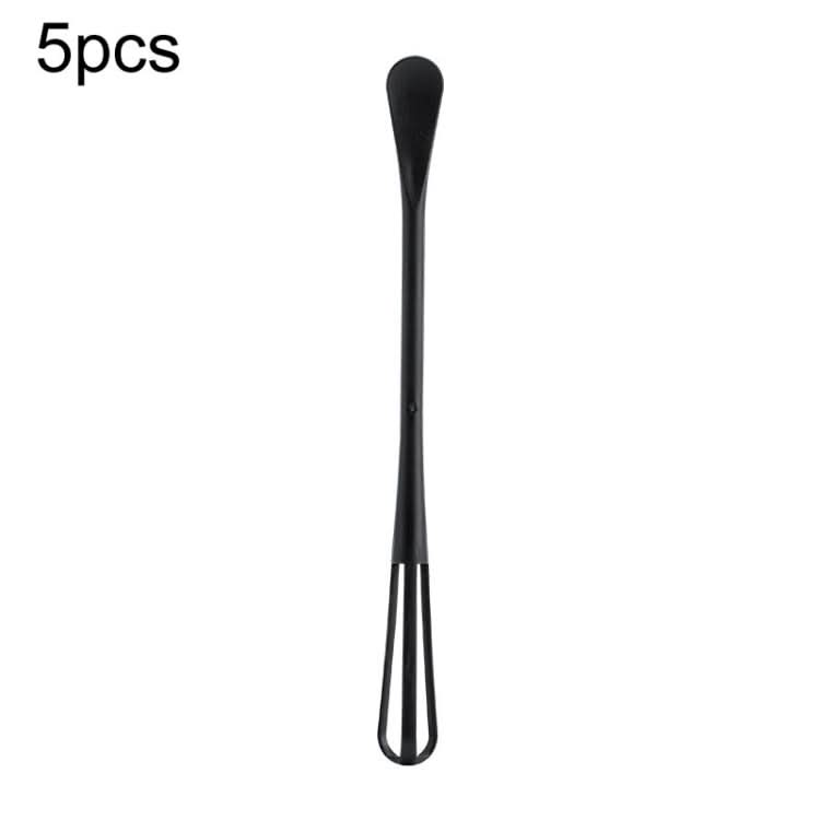 5pcs Household Mini Whisk With Small Spoon Kitchen Multifunctional Stirring Stick(Black)-Reluova