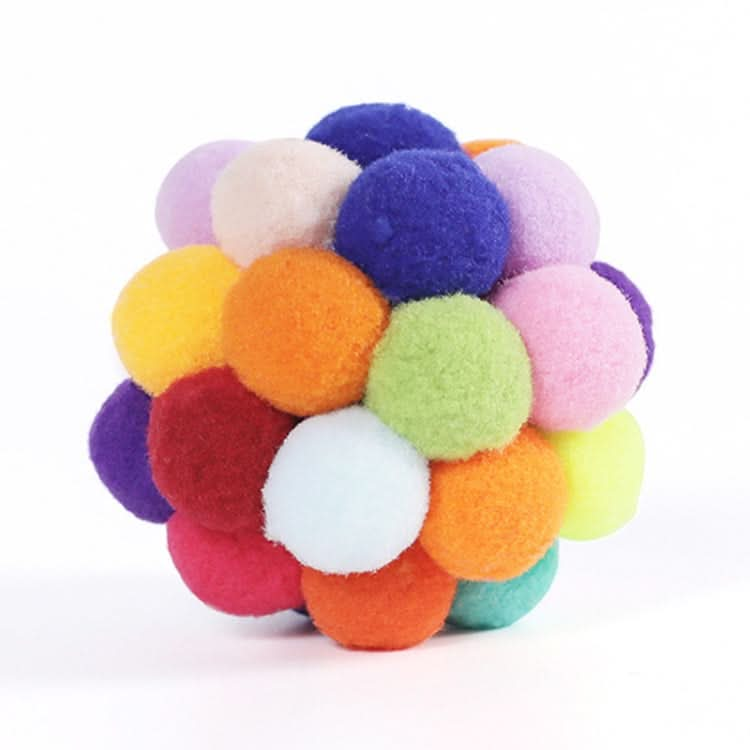 6cm Pet Toys Sound Ball Plush Self-Help Relief Bite Resistant Teething Cats And Dog Toy Balls(Colorful)-Reluova