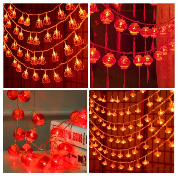 6m 40 Light  New Year Chinese Red Lantern LED Lights(Little Red Lantern)-Reluova