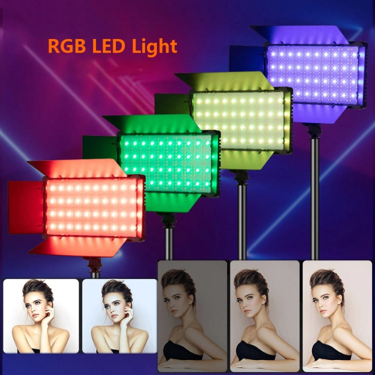 RGB Adjustable Live Shooting Beauty Fill Light Phone SLR Photography Light, EU Plug