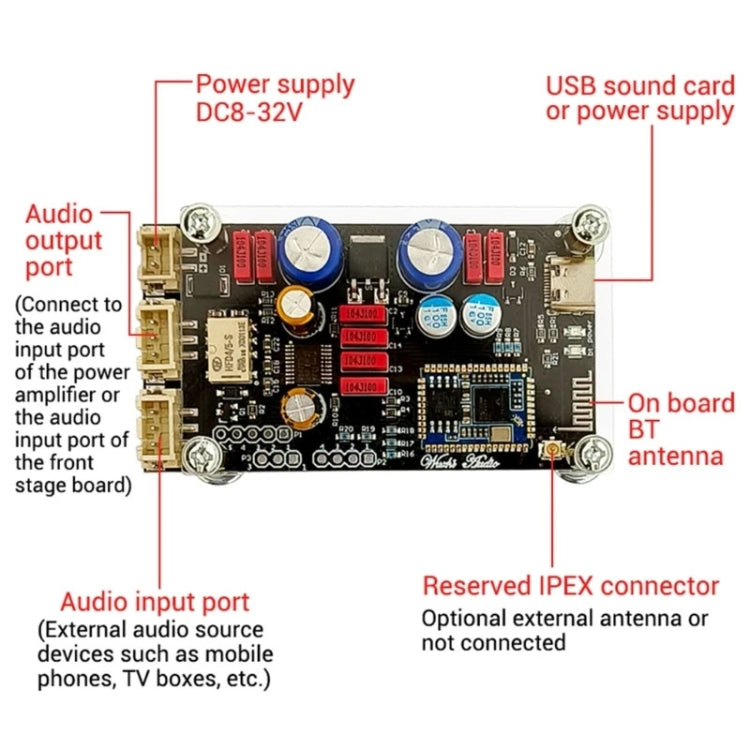 Bluetooth Lossless Decoder Board APTX Amplifier Wireless Receiver Reluova