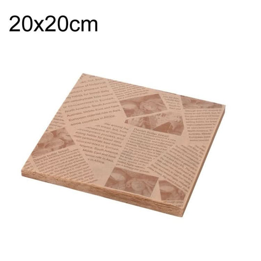 500sheets /Pack Deli Greaseproof Paper Baking Wrapping Paper Food Basket Liners Paper 20 x 20cm Brown-Reluova