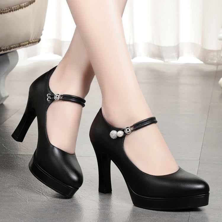 Women High Heels Comfortable Small Heel Temperament Waterproof Platform One Buckle Shoes My Store