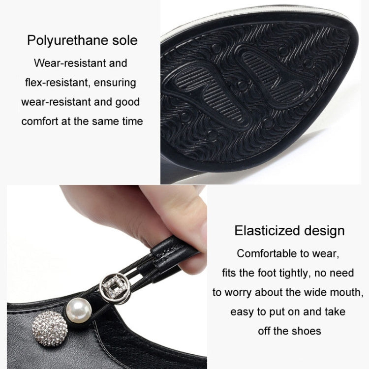 Women High Heels Comfortable Small Heel Temperament Waterproof Platform One Buckle Shoes My Store