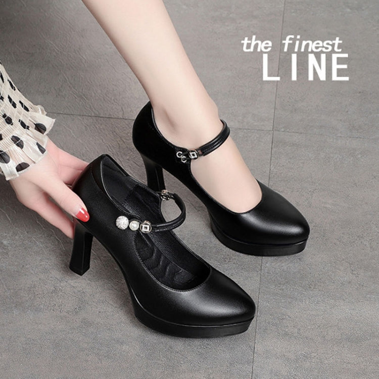 Women High Heels Comfortable Small Heel Temperament Waterproof Platform One Buckle Shoes My Store