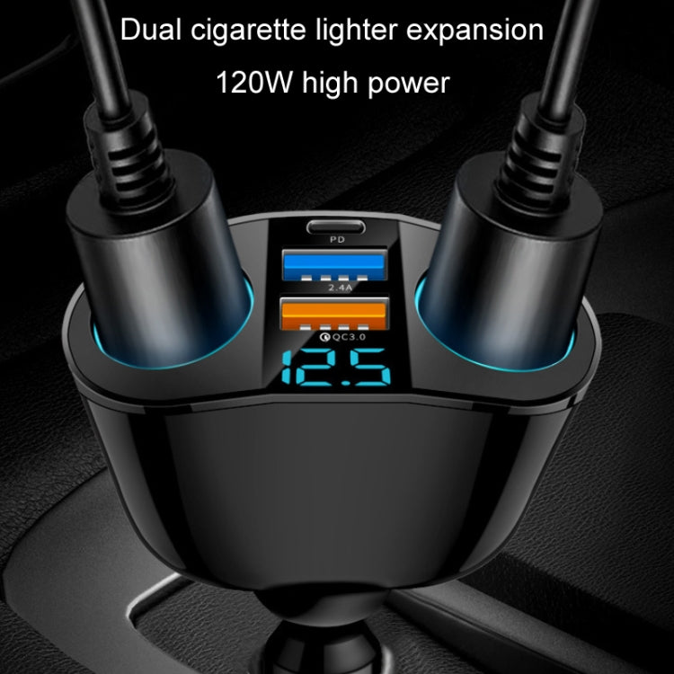 Dual USB Type-C Real-time Digital Display Cigarette Lighter Expansion Car Charger ÎҵÄÉ̵ê