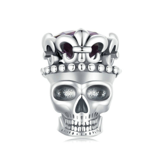 S925 Sterling Silver Halloween Ornament Skull DIY Beads