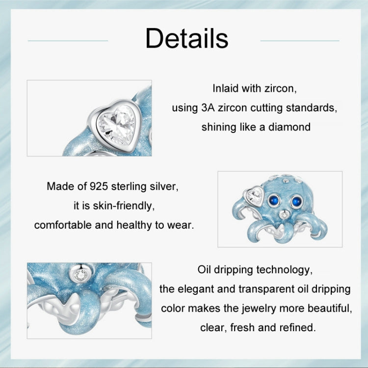 S925 Sterling Silver Cute Ocean Octopus DIY Beads My Store