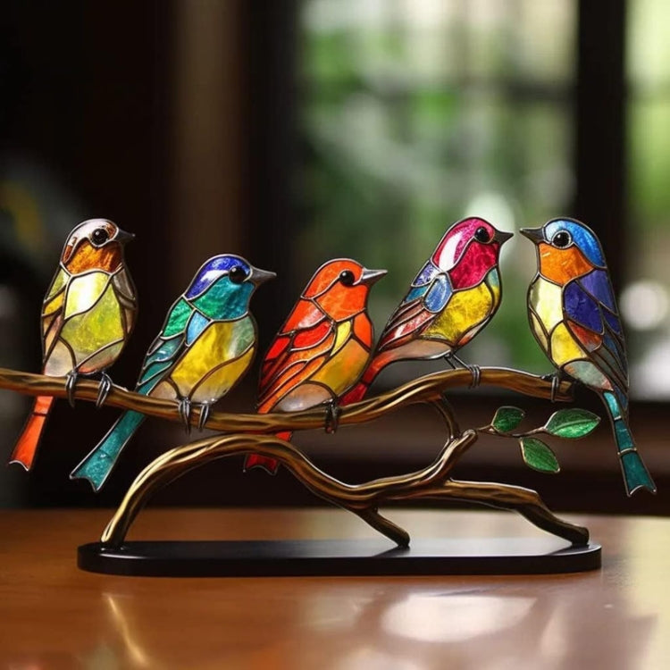 Hundred Flowers Bird Metal Iron Art Ornament 3D Stereoscopic Birds Decoration Crafts