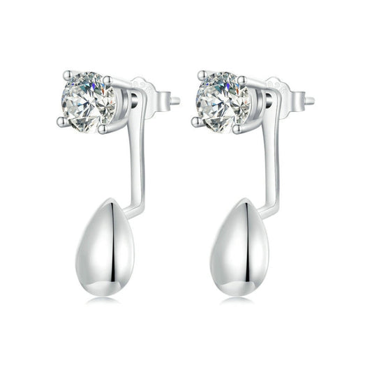 S925 Sterling Silver Platinum-plated Drop-shaped Women Earrings My Store