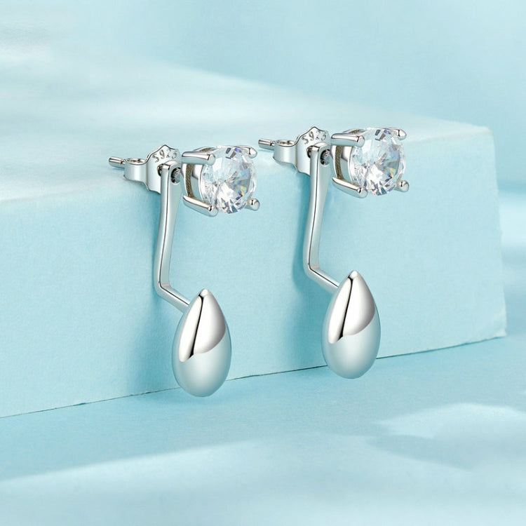 S925 Sterling Silver Platinum-plated Drop-shaped Women Earrings My Store